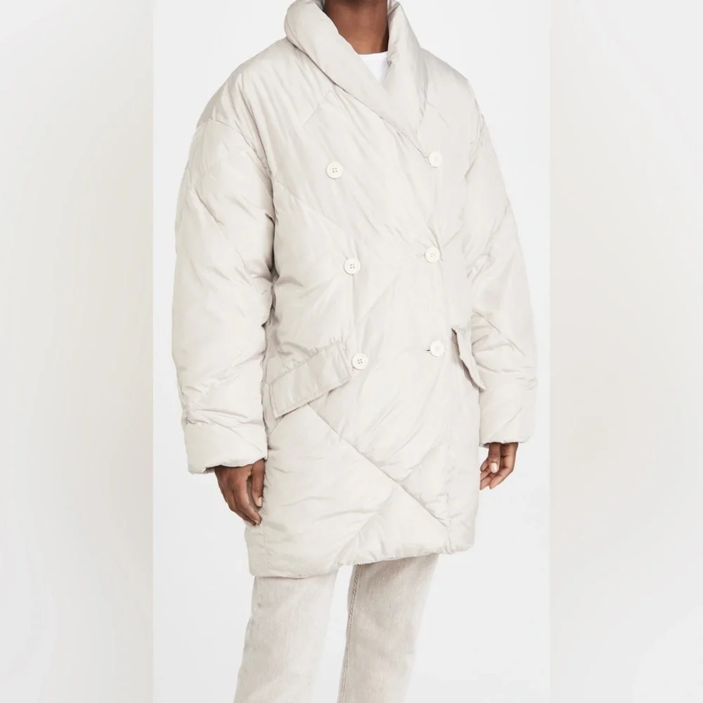 Free People Ella Puffa Coat in Mineral Dust SzXS